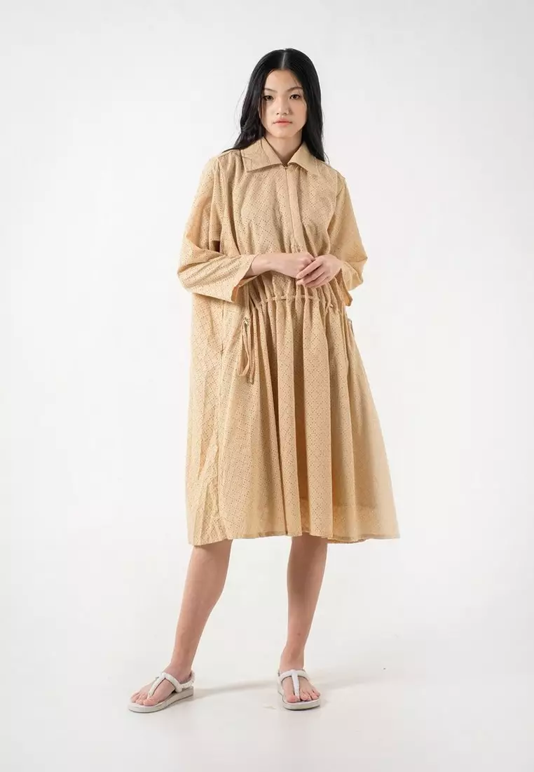 3Second x Danjyo Hiyoji Women's Shirt Maxi Dress Cream 090423