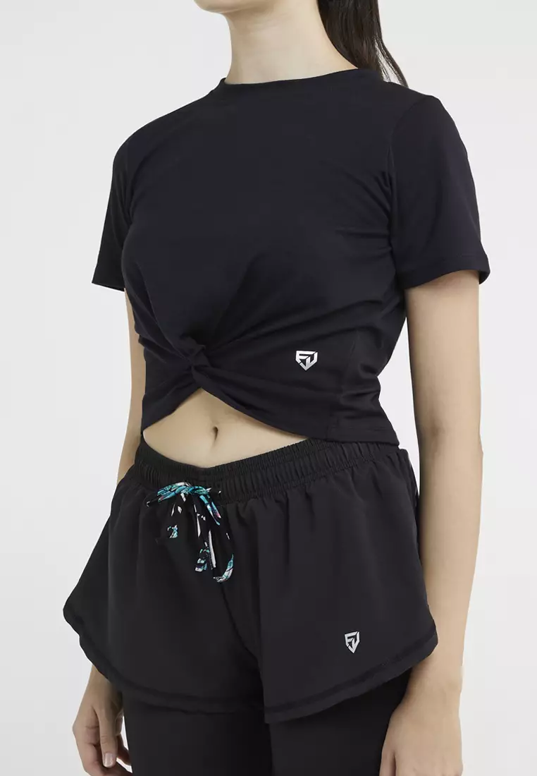 Fitwear - Alleta Twist Croptop - Black