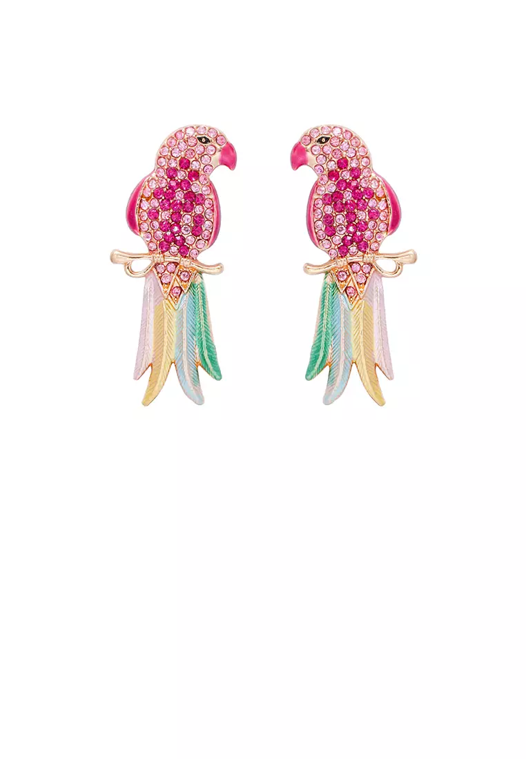 Glamorousky Fashion and Cute Plated Gold Bird Stud Earrings with