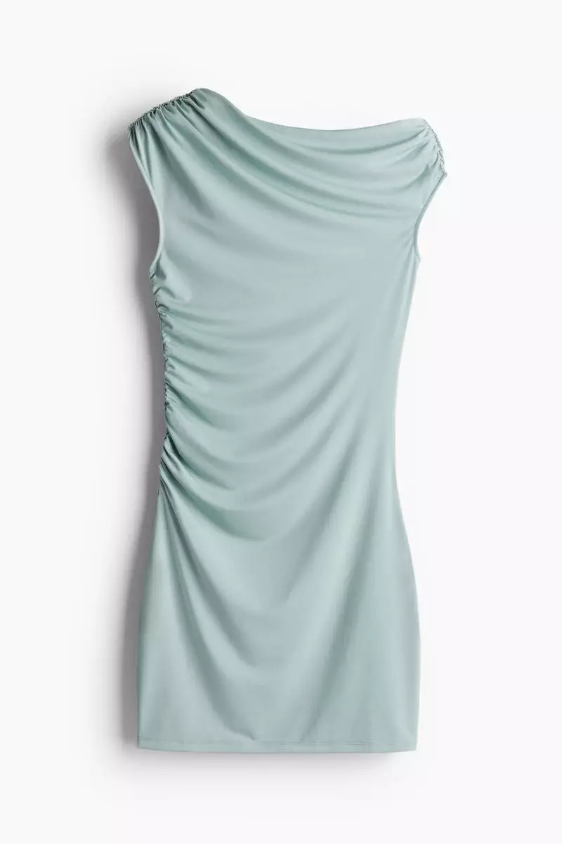 open lace back dress La Lune One-Shoulder Gathered Maxi Dress – Georgette