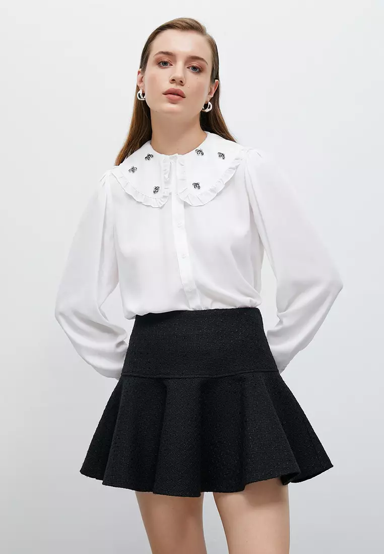 Flounced Winter Mini Skirt