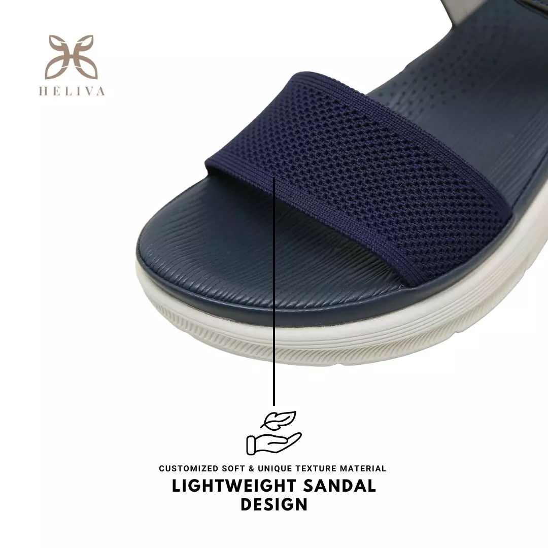 Heliva Novela Sandal Wedges Strap Knitted Ankle Wrap Sol 4cm