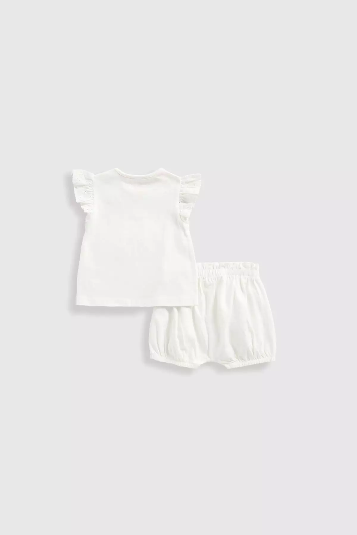 Mothercare Top and Shorts Set - Set Baju Anak Bayi Perempuan (Putih)