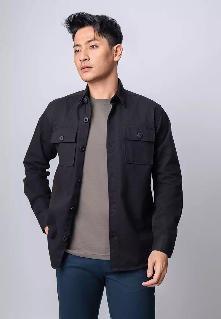 Jacket Shacket Workwear Shirt Raven Black