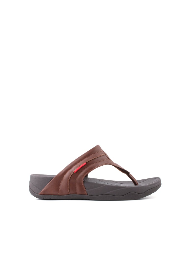 LARRIE Men Brown New T-Strap Comfy Sandals (BIG SIZES AVAILABLE)
