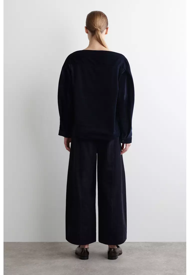 CORDUROY BARREL-LEG TROUSERS