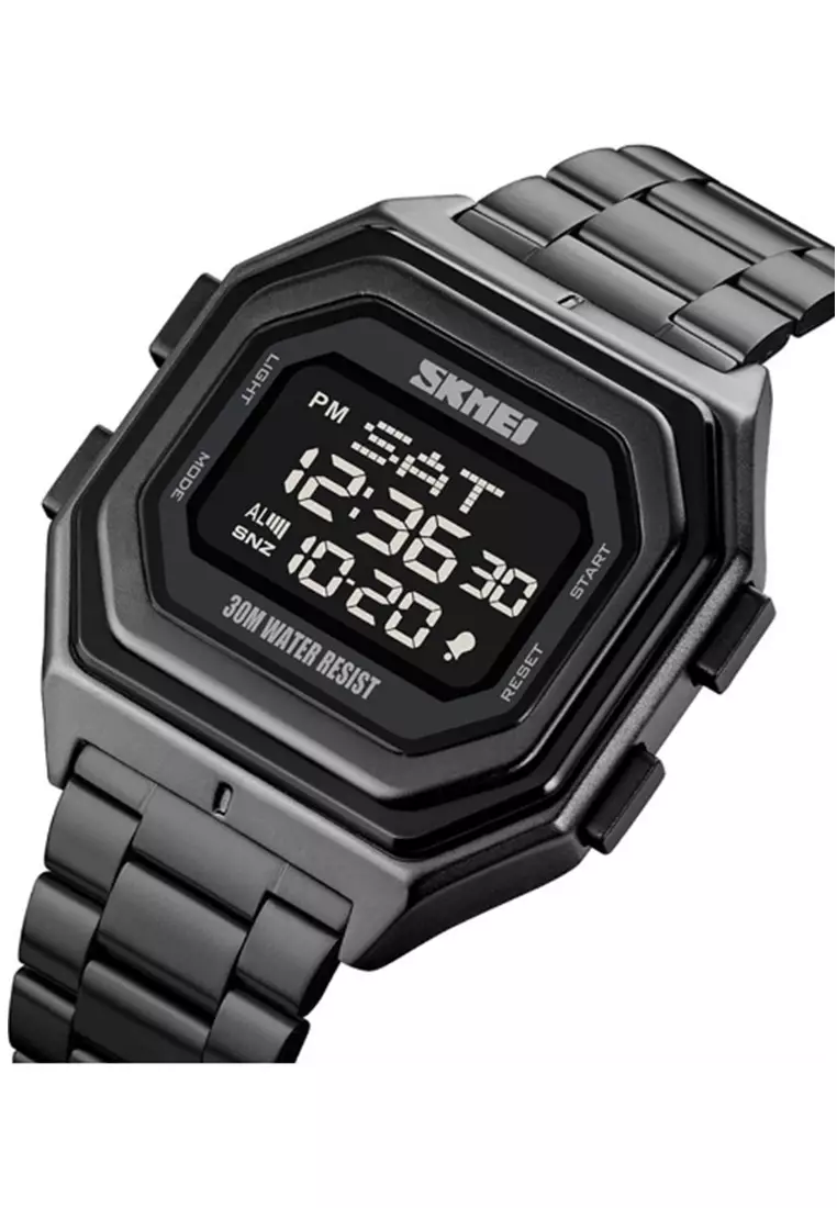 Jam Tangan Pria Digital Waterproof Many Function Strap Tali Material Stainless Steel IR17 ORIGINAL