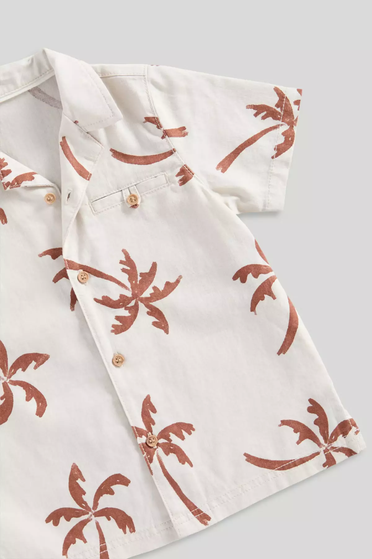 Mothercare Palm Shirt and Shorts Set - Set Baju Anak Laki-laki (Krem)