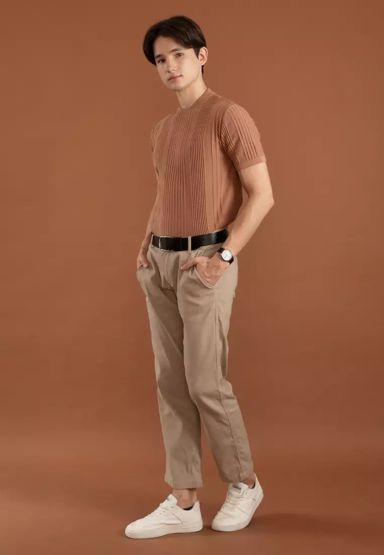 Kale Oxford Brown / atasan kaos pria / baju kaos pria / kaos basic pria / kaos rajut