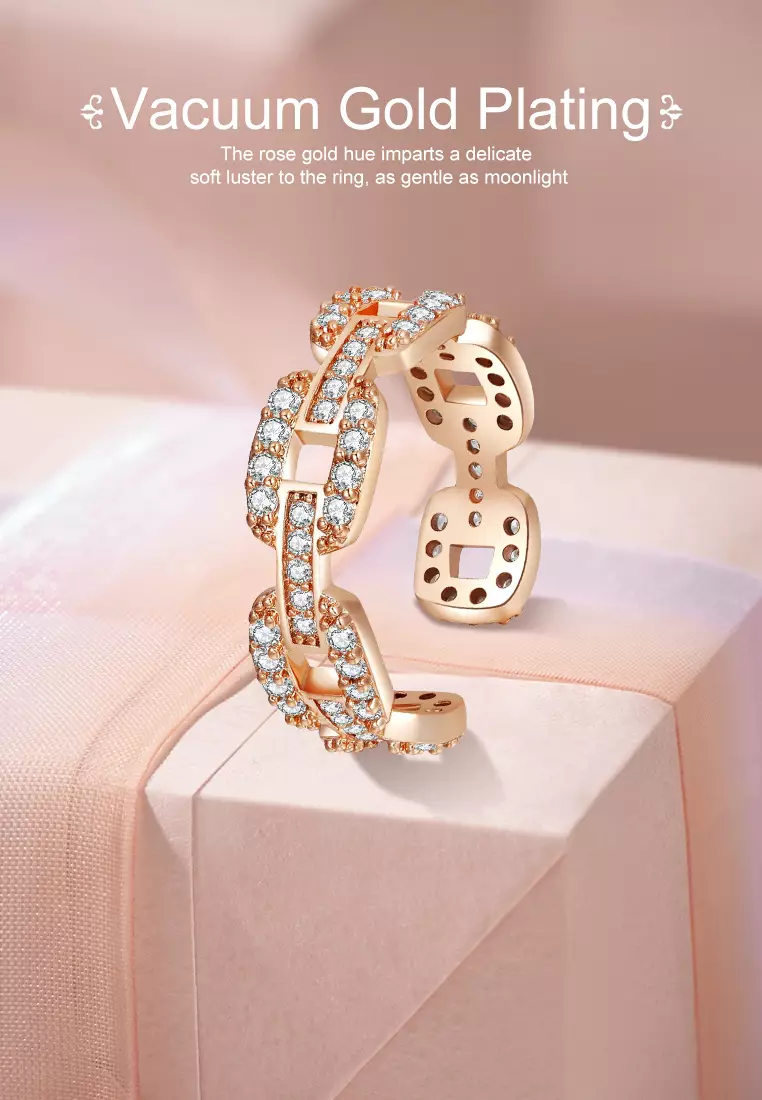 Cincin Wanita Korea Berlian Ukuran Bebas Perhiasan Cewek Original