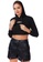 London Rag black All Relaxed Front Slit Cropped Hoodie in Black 6FB93AA64BC70FGS_6