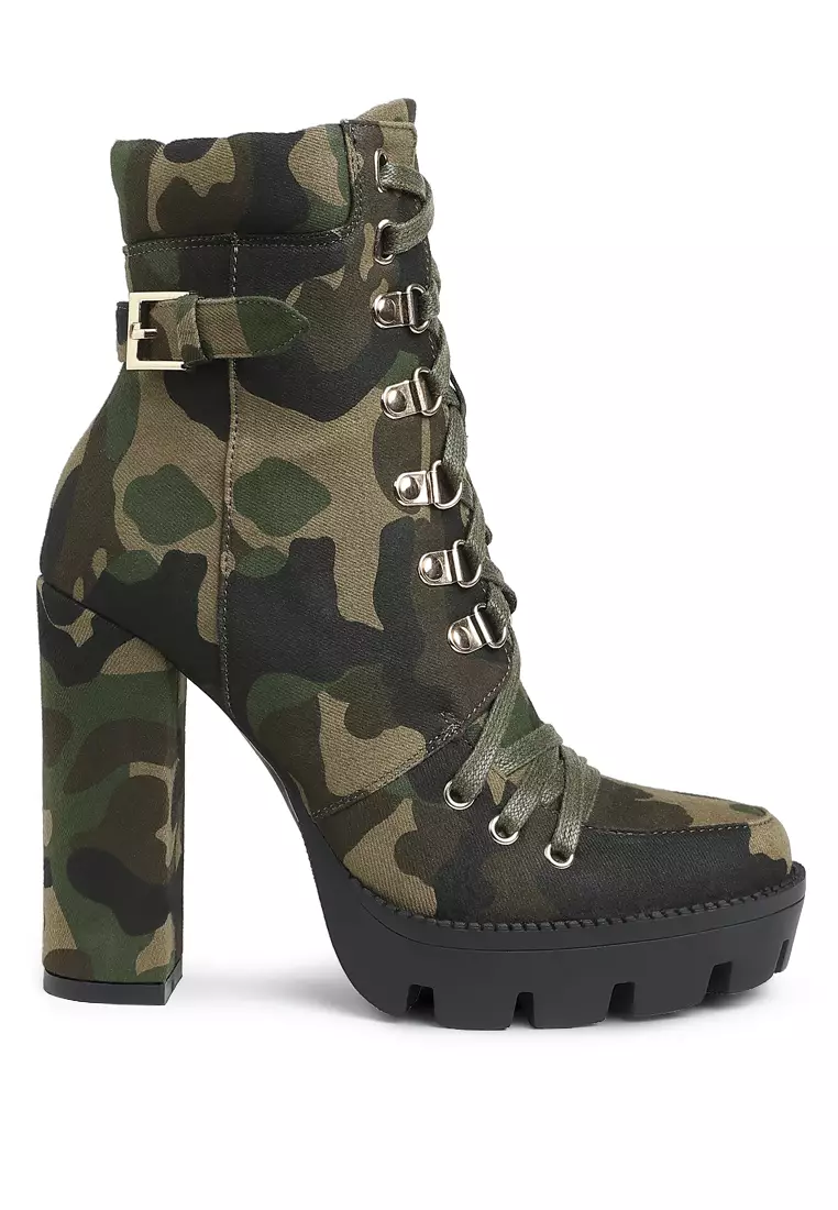 Camo high deals heel boots