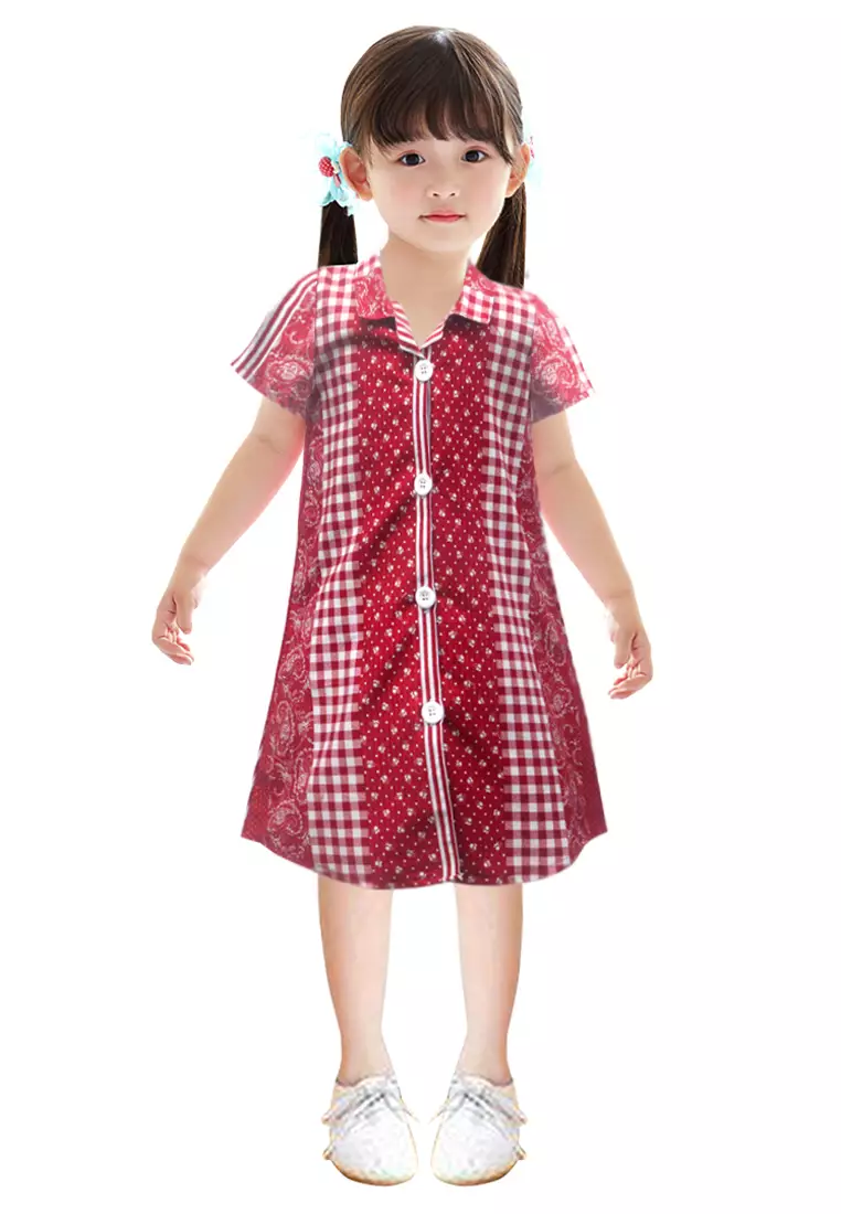 Two Mix Dress Anak / Home Dress / Dress Rumah Fashion Y858