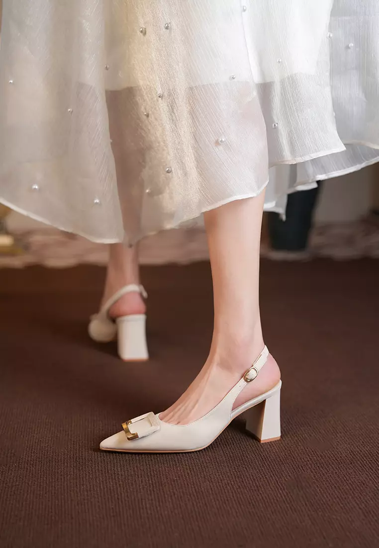 7CM Buckle Slingback Strap High Heel BY873-3120