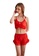 LYCKA red LCB2102-Lady Casual Pajamas Two Pieces Set-Red 68292US65C0B8DGS_1