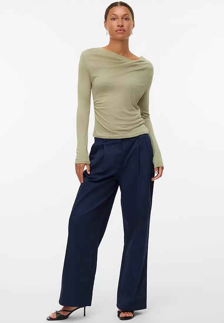 Long Sleeves Cowl Neck Top