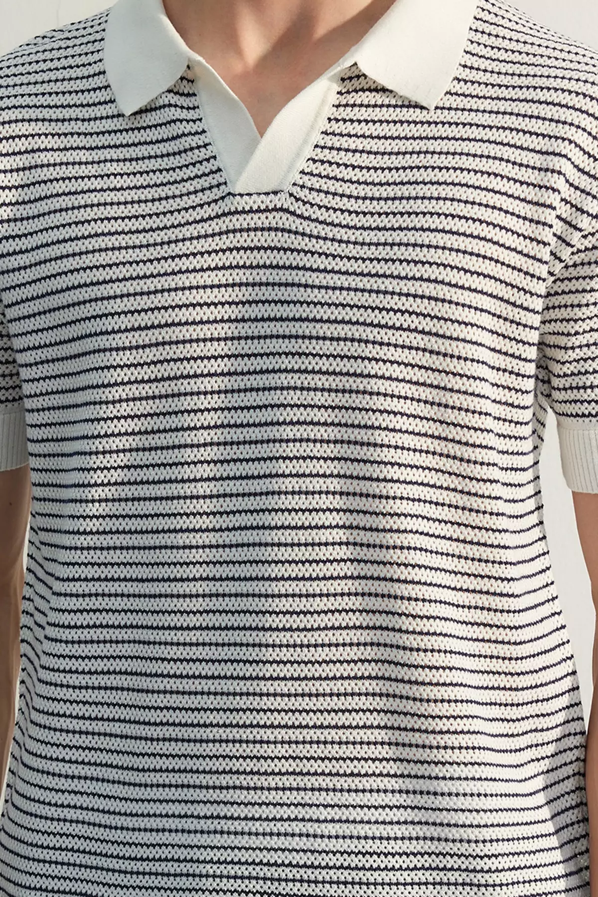 Stripe Knitted Polo Shirt