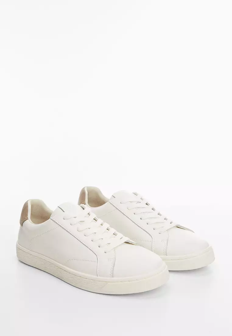 Buy MANGO Man Contrasting Panel Leather Sneakers 2024 Online
