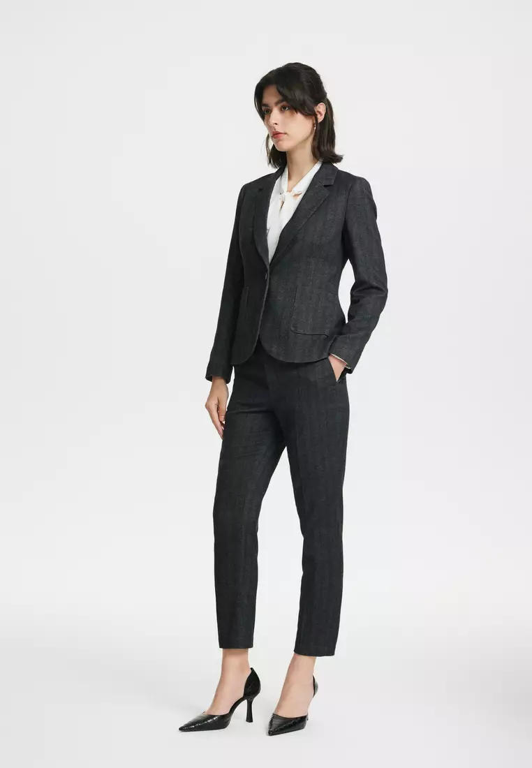 Long Sleeve Slim Fit Suit Blazer