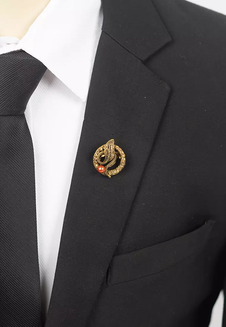 Houseofcuff lapel pin brooch bros untuk jas TUSUK GOLD A36