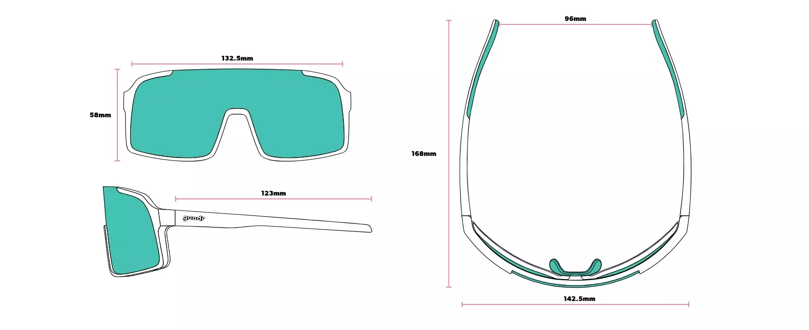 Goodr Kacamata Series ATG - Guacamole Face Mask