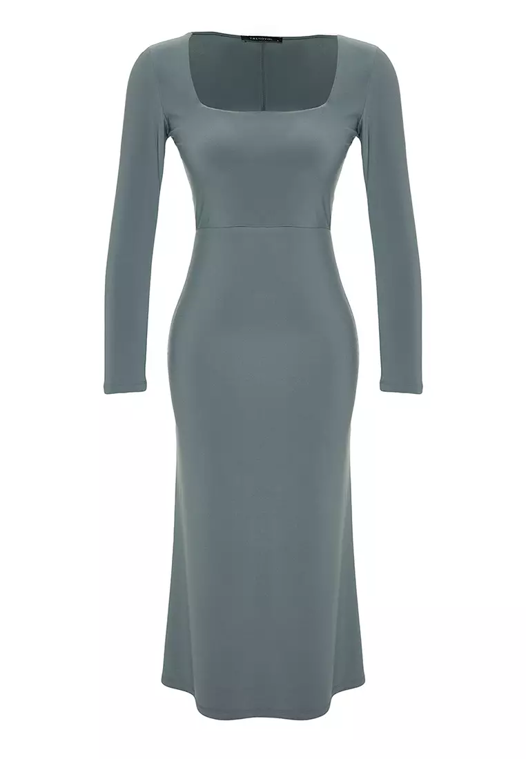 Square Neck Midi Dress
