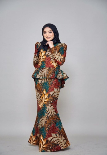 Buy CHYARA 3.0 - Batik Peplum Wardah for Lady from ROSSA COLLECTIONS in White and Orange and Navy only 179