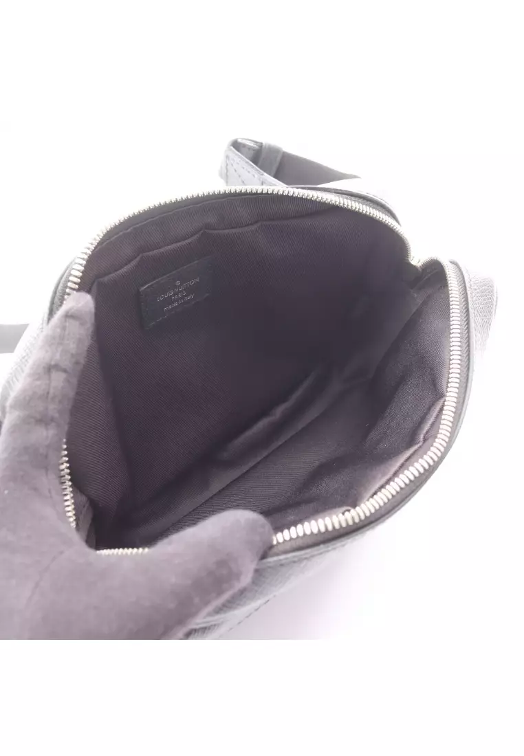 Pre-Loved Louis Vuitton bum bag outdoors Taigarama Noir body bag waist bag PVC leather black