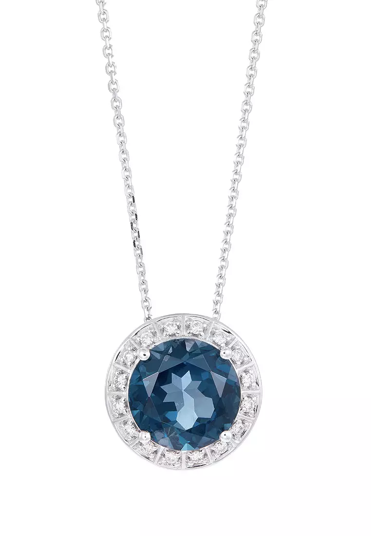 Topaz and diamond necklace store