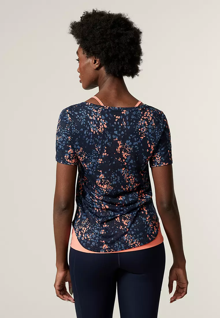 Printed Scoop Neck 2-In-1 T-Shirt