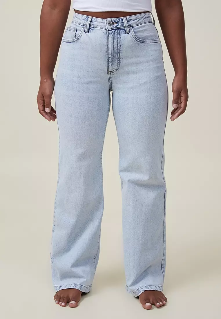 Curvy Fit Wide Regular Jeans - White - Ladies