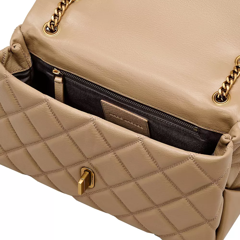 The Quilted Medium Dual Convertible Shoulder Bag Camel