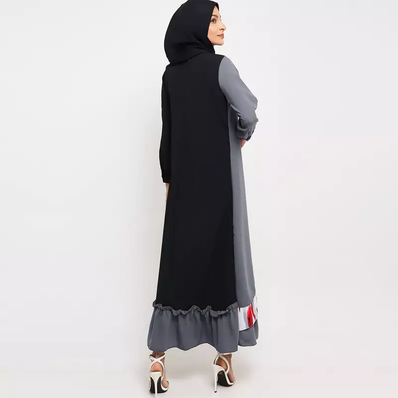 Alika Maxi Dress In Grey, Red & Black Print