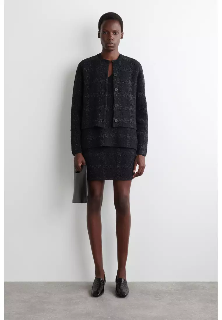 SPARKLY BOUCLÉ-KNIT CARDIGAN