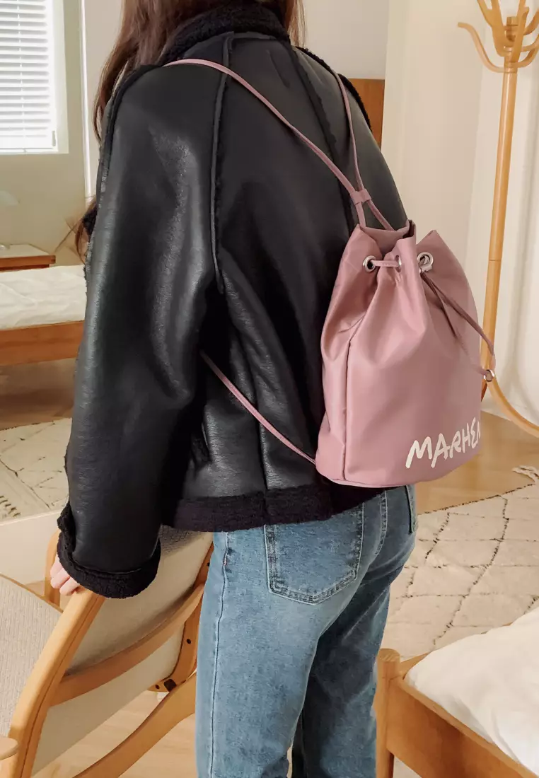 LEANNA Nylon Backpack Deep Pink