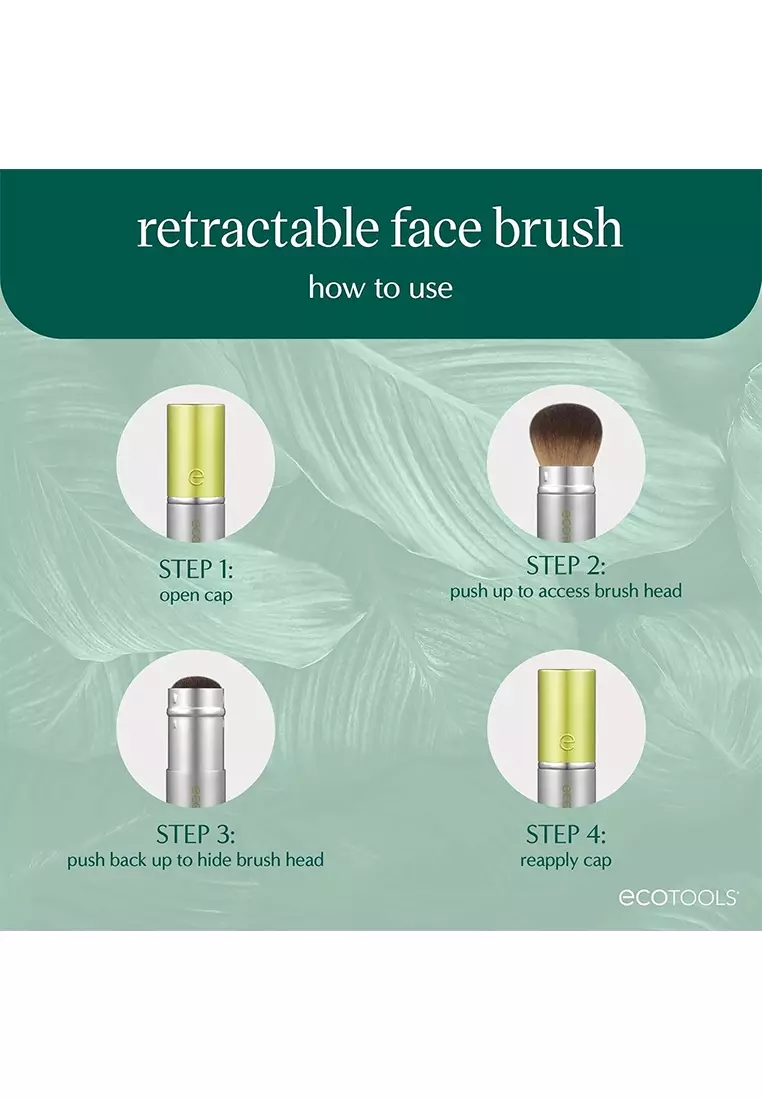 EcoTools Retractable Face Kabuki Makeup Brush (for Powder Foundation, Blush)
