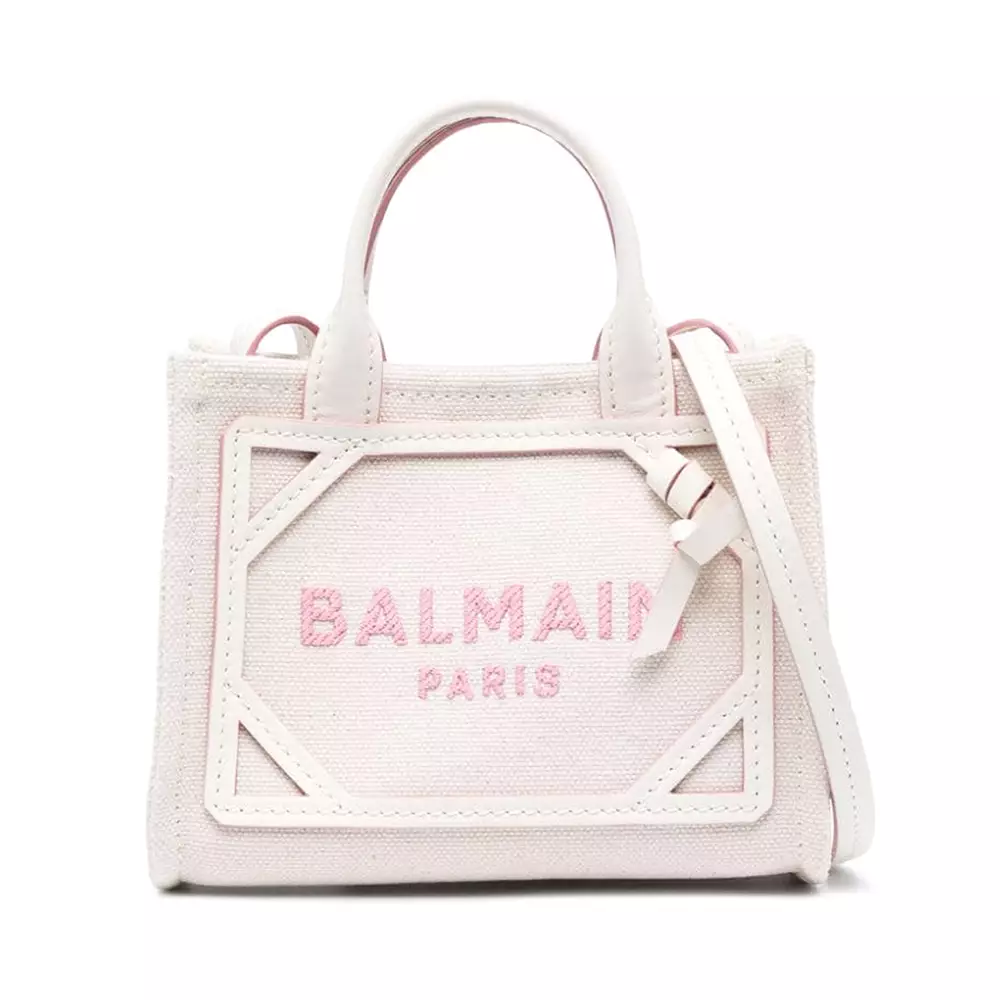 Balmain B-army Mini Tote Bag in Natural