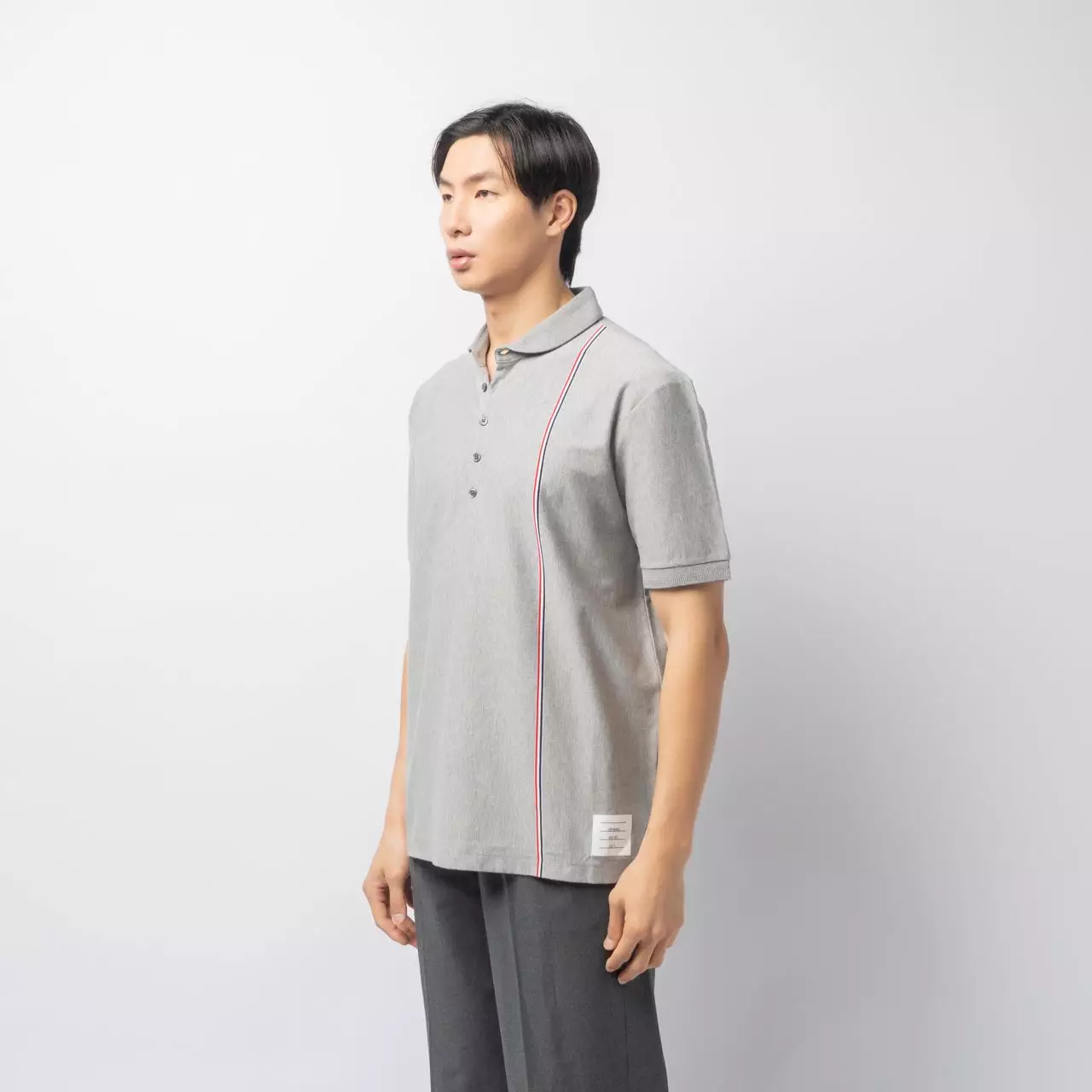 [4.4PRIL KEJUTAN HARGA] RWB Stripe at Front Left Polo Shirt Medium Grey