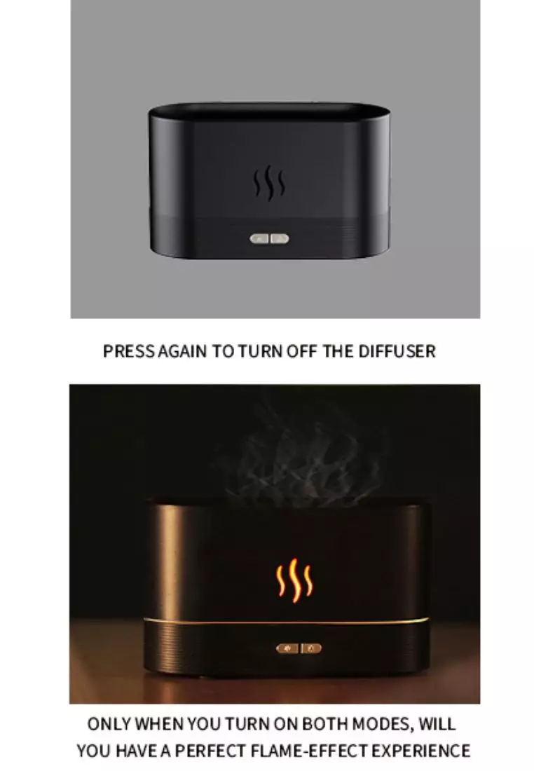 Buy Stitches & Tweed Flame Diffuser Mist Humidifier Black 2023 Online