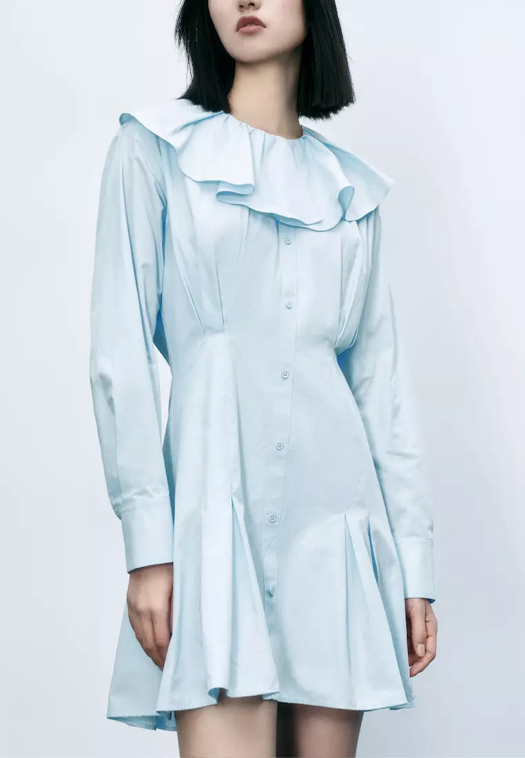 女装荷叶边宽松连衣裙