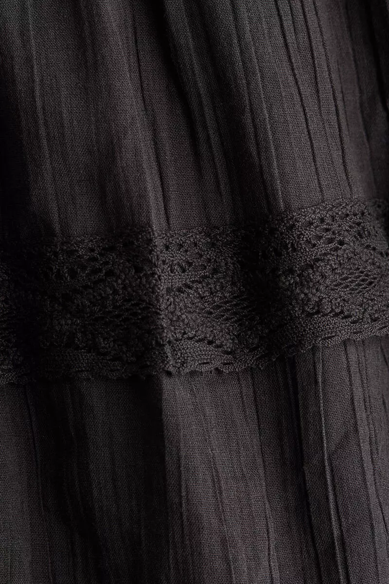Lace-trimmed cotton dress