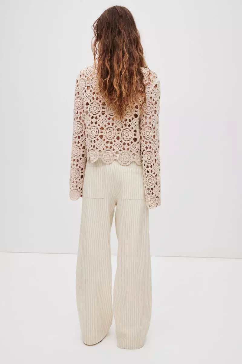 Denim pull-on trousers
