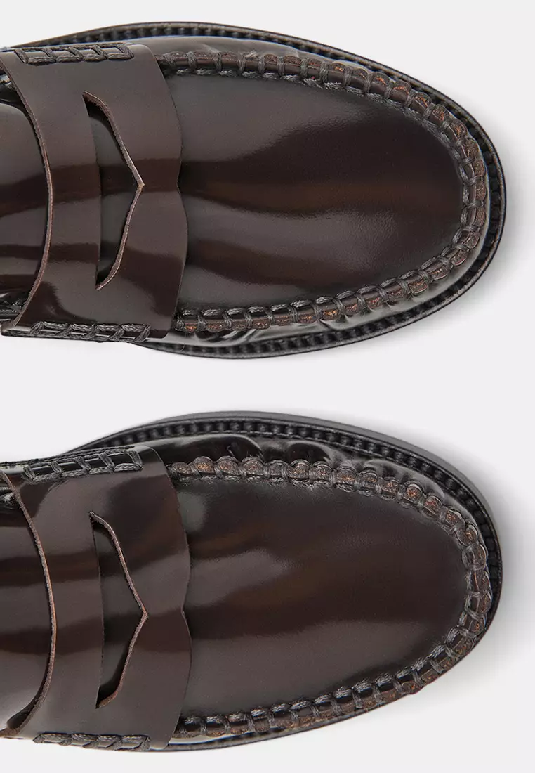Gathered Leather Moccasins