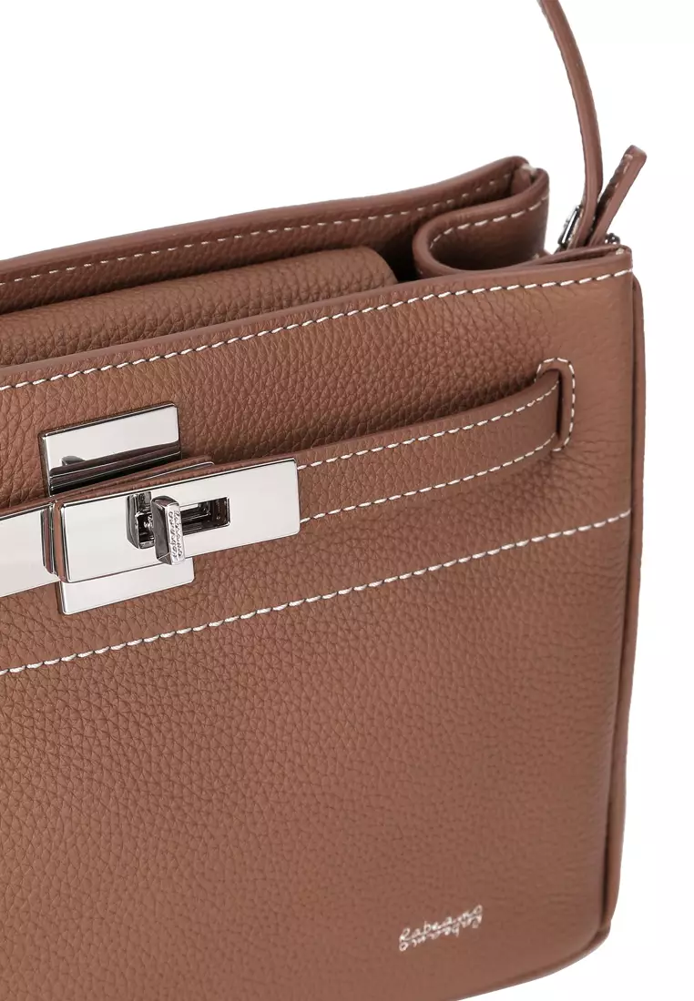 SAOIRSE Soft Structural 扣子皮帶迷你袋 II - 焦糖色