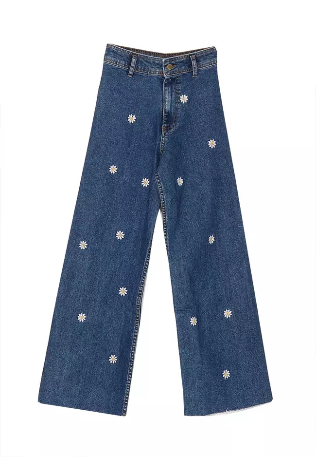 Buy Desigual Ripped Flare Jeans in Denim Medium Wash 2024 Online