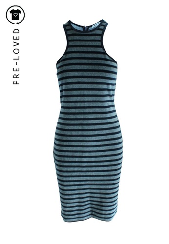 Buy T By Alexander Wang Pre Loved T By Alexander Wang Gray And Navy Blue Striped Dress Online Zalora Malaysia