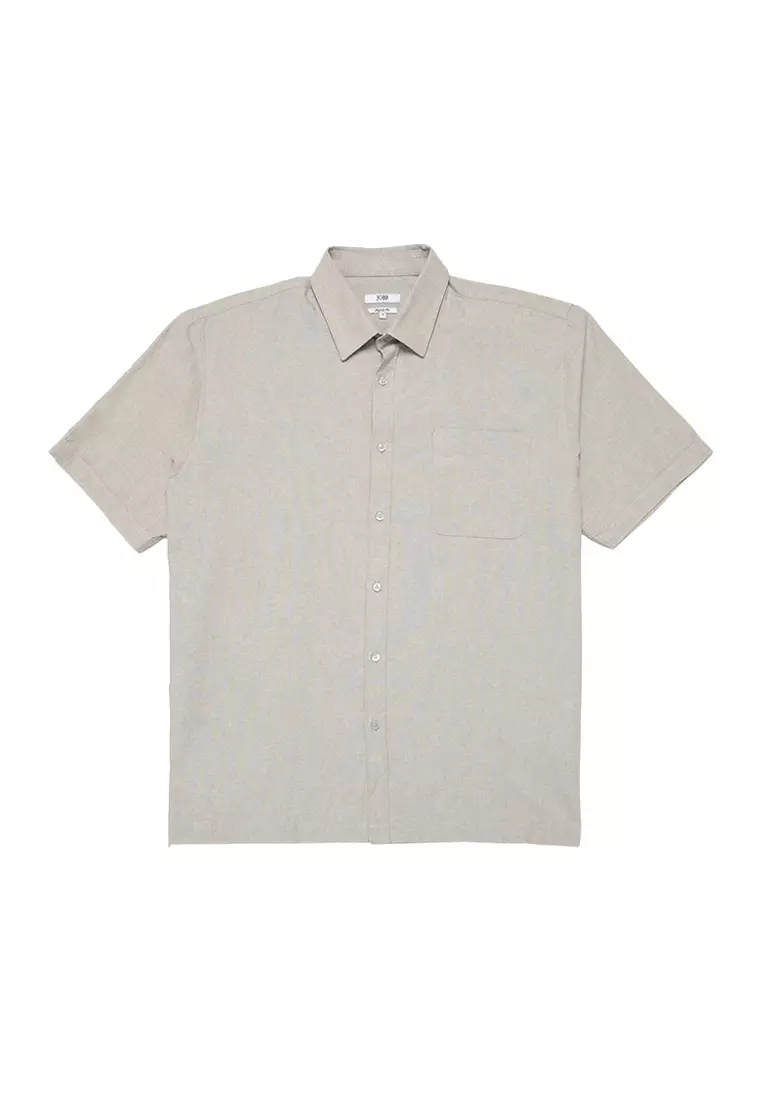 Jobb Ontario Kemeja Pria Lengan Pendek Regular Fit Light Khaki