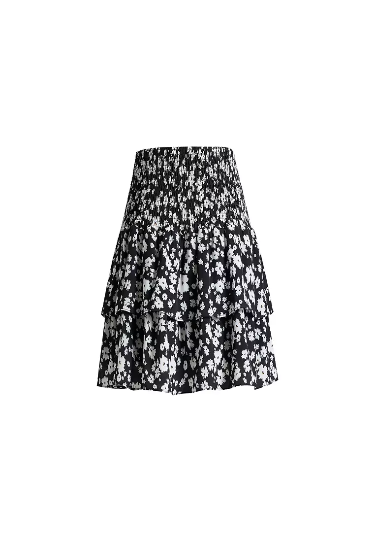 Floral Tiered Mini Skirt