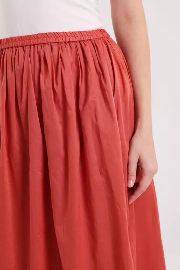 MINIMAL - Pauline - Rok Lebar Bahan Katun - Mustard Warna Mustard