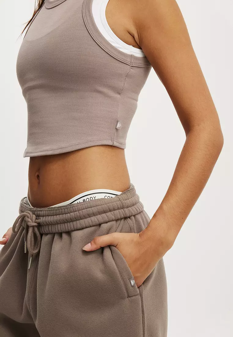 Active Rib Curved Hem Tank Top